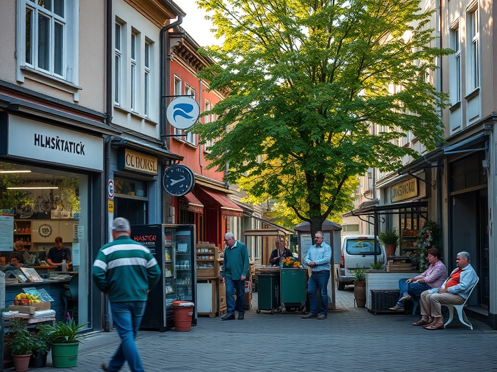 Grafika przedstawiająca nowe budynki mieszkalne w Malborku, symbolizujące 234 mieszkania komunalne dofinansowane przez BGK