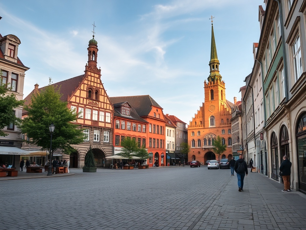 Mapa infrastuktury miasta Malbork z zaznaczonymi kluczowymi punktami usługowymi