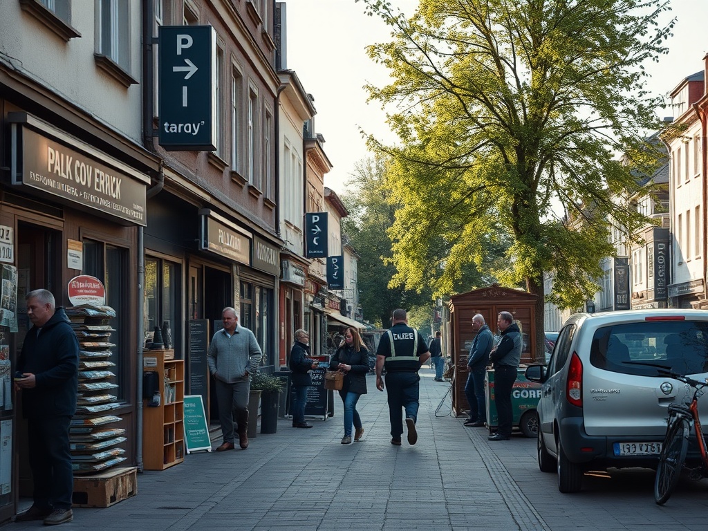 Policjanci prezentują ofertę pracy na XX Targach Pracy w Malborku, zachęcając do służby.